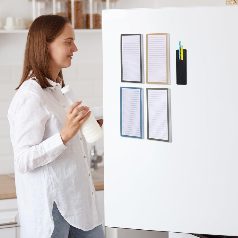 Thboxes 4 Pack Magnetic Note Pad for Fridge with Pen Holder, Totally 200 Sheets Magnetic To Do List, Grocery List, Shopping List, Memo Pads for Refrigerator（Dark Color） - Image 5